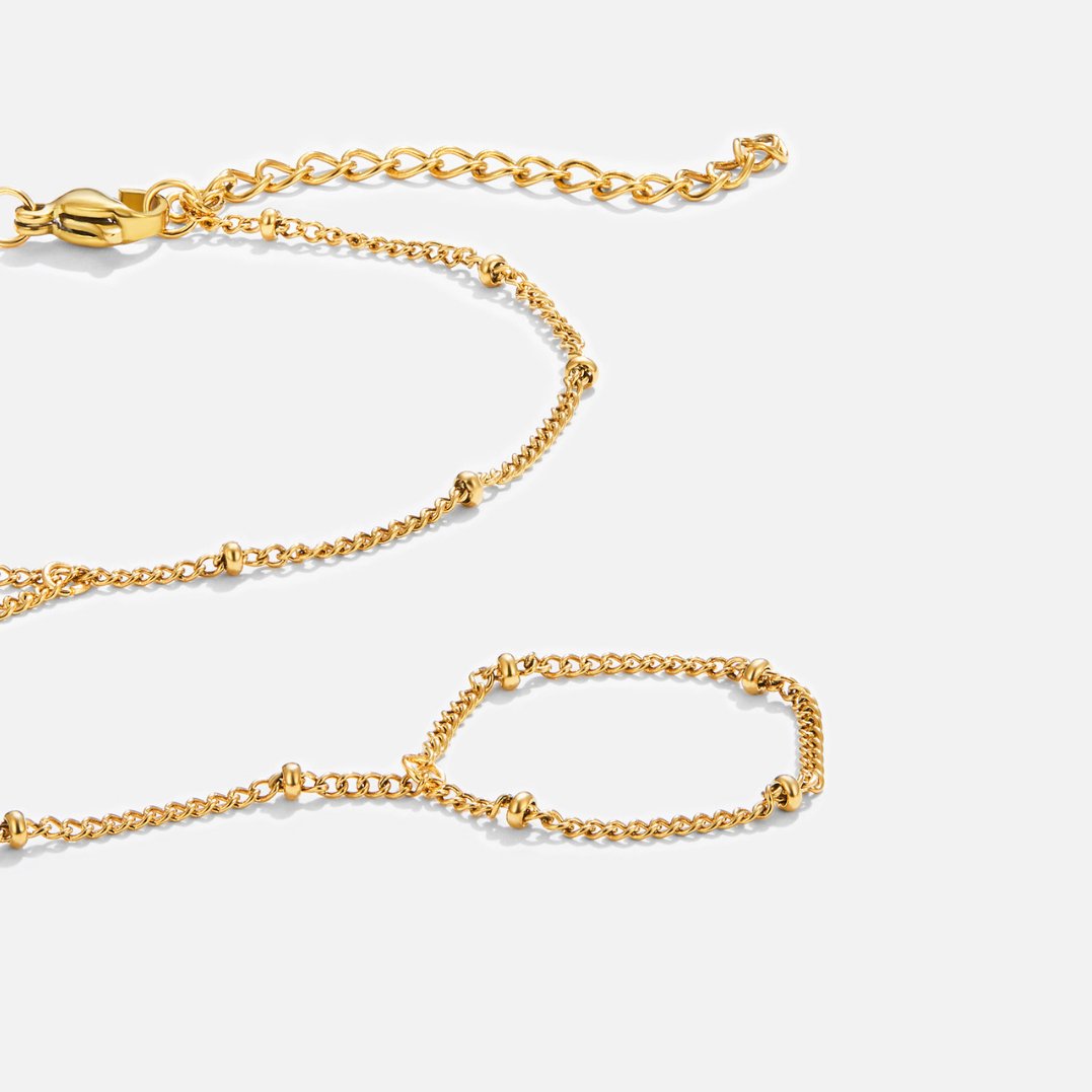 Golden 18K Hand Chain Bracelet
