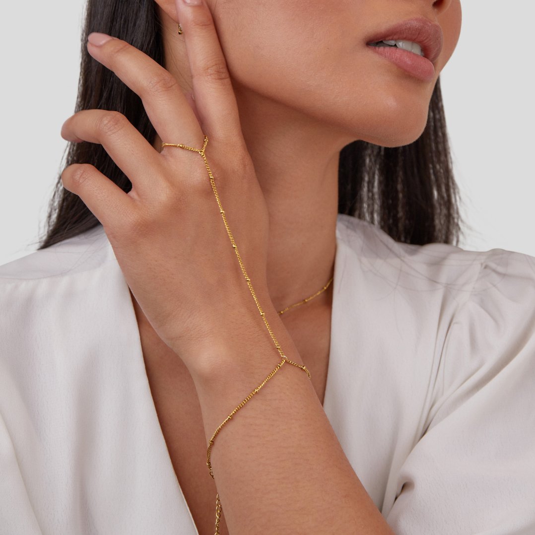 Golden 18K Hand Chain Bracelet