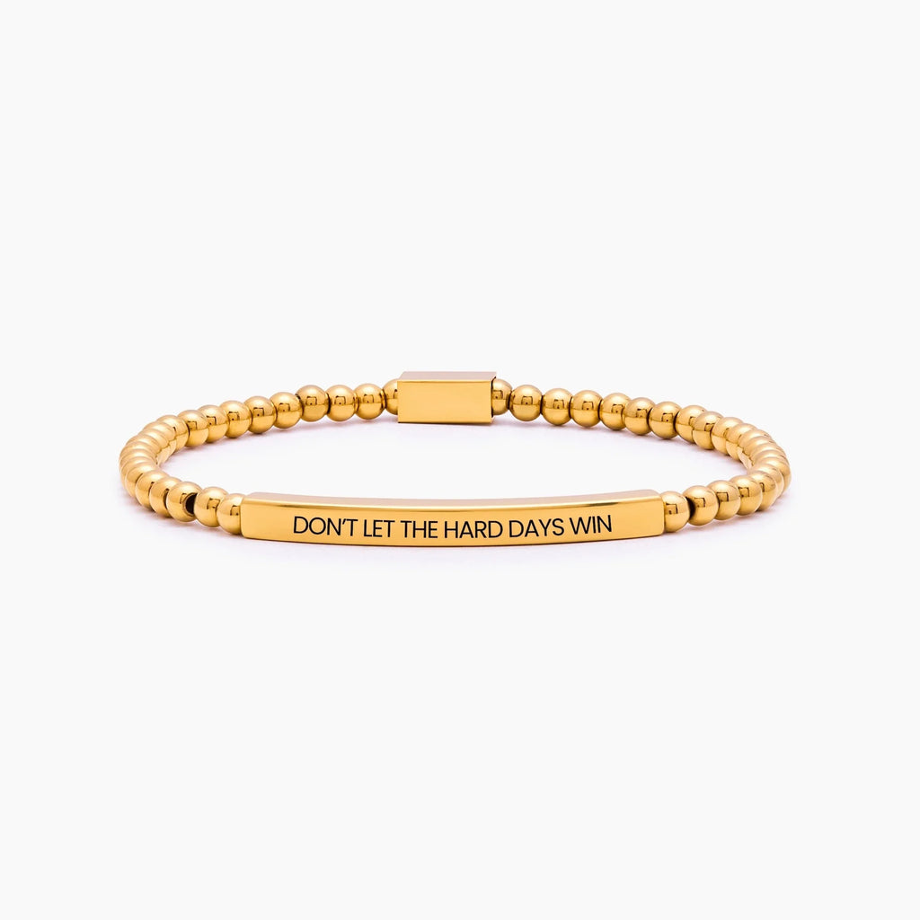 Bracelet perlé « Ne laissez pas les jours difficiles gagner »
