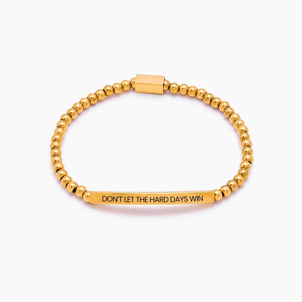 Bracelet perlé « Ne laissez pas les jours difficiles gagner »