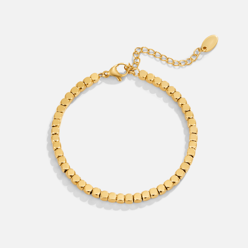 La Mirelle 18K Gold Cube Bracelet