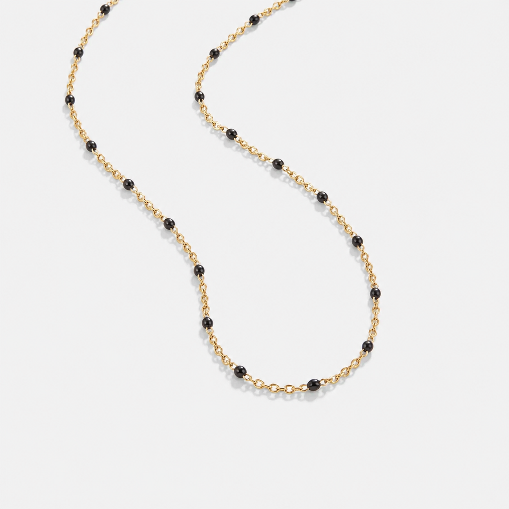 Black Beaded Necklace