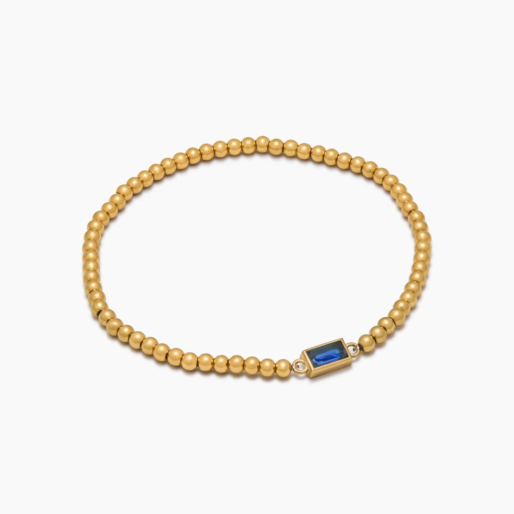 Bracelet pierre de naissance perlé or