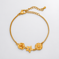 Bracelet à breloque fleur de naissance personnalisée