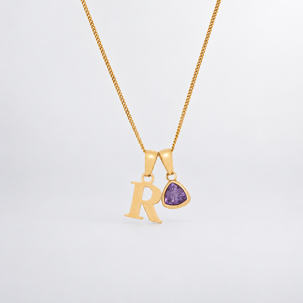 Collier Pendentif Pierre de Naissance Initiale