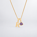 Collier Pendentif Pierre de Naissance Initiale