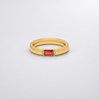 Bague anneau pierre de naissance taille baguette