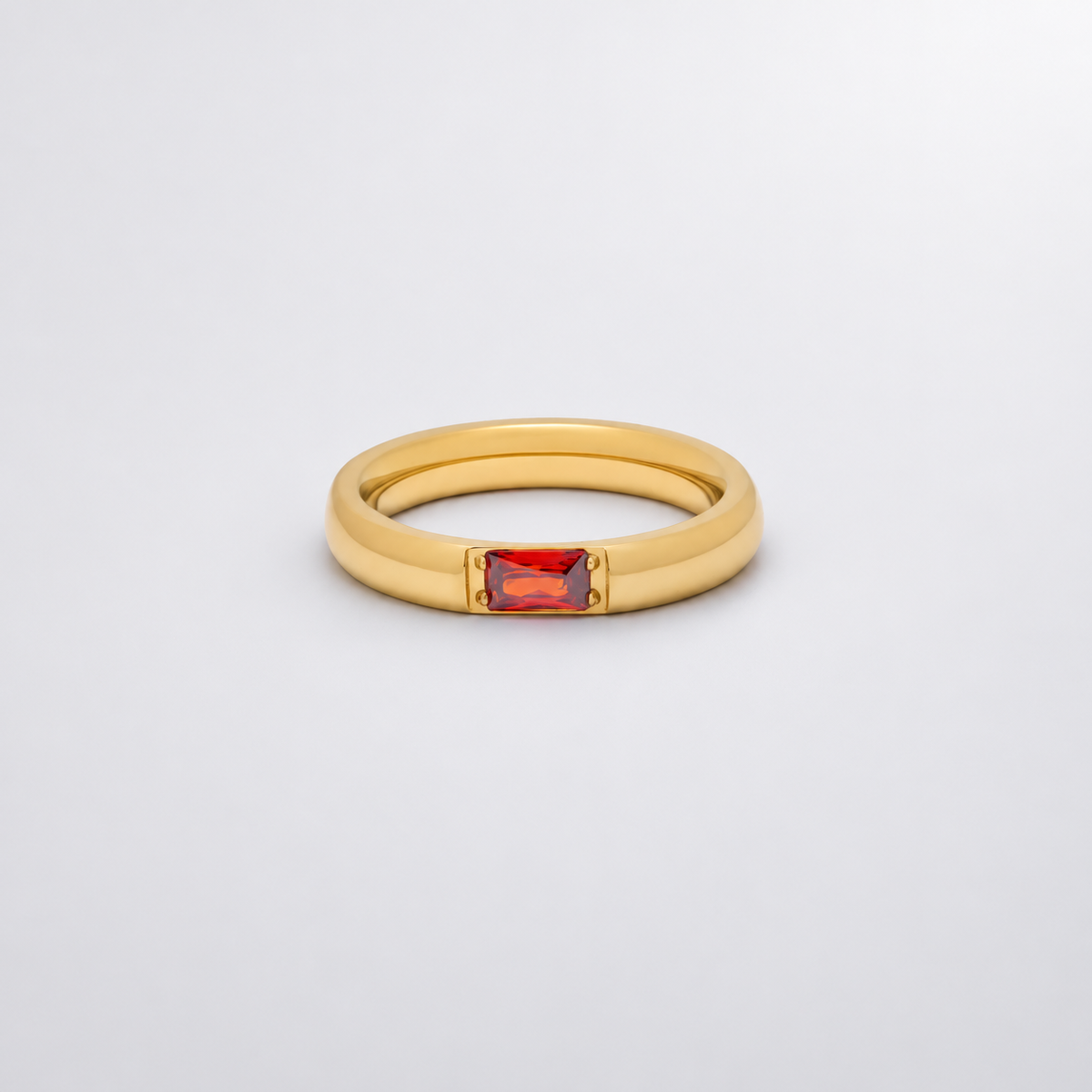 Bague anneau pierre de naissance taille baguette