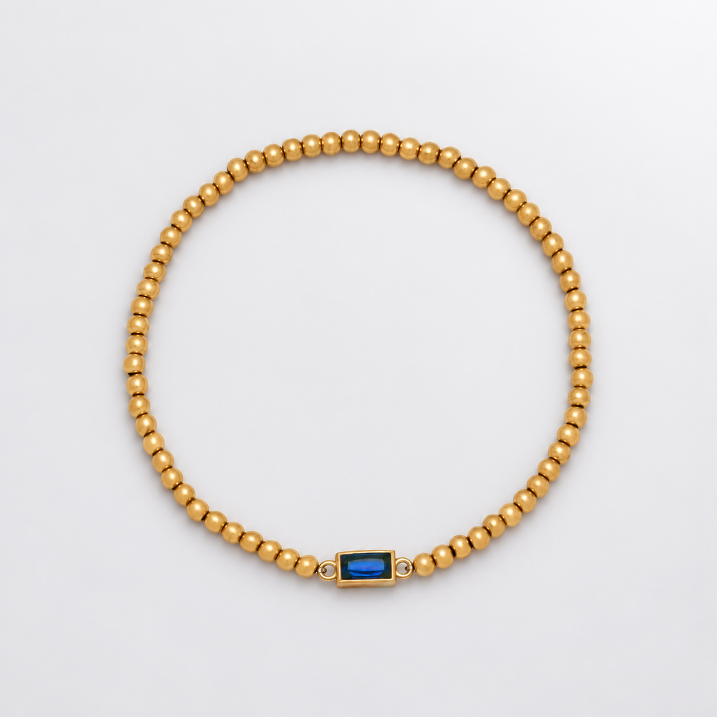 Bracelet pierre de naissance perlé or