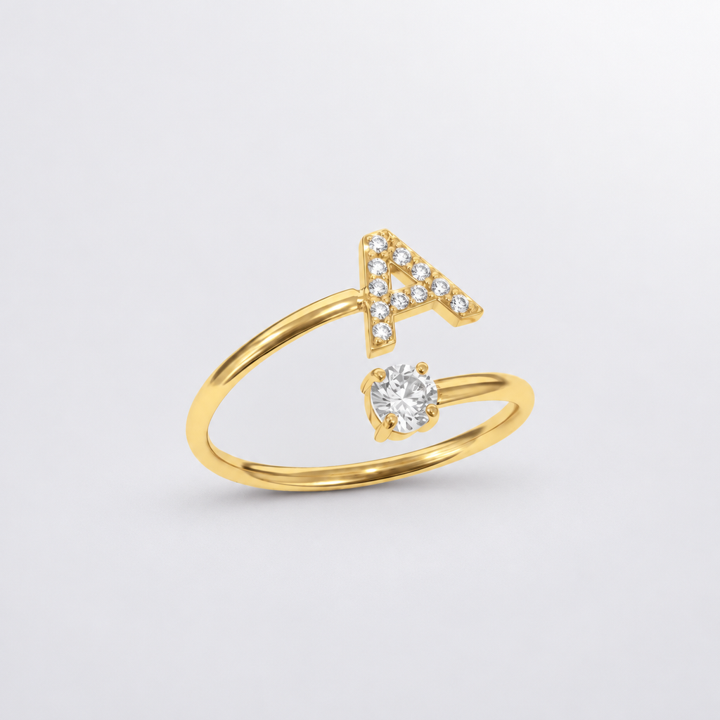 Bague initiale scintillante