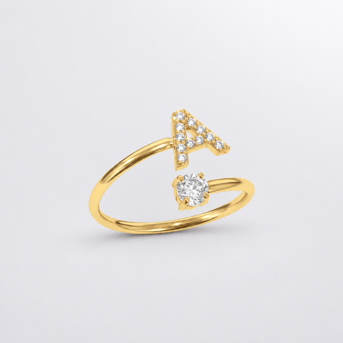 Bague initiale scintillante