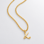 Collier cœur lettre or