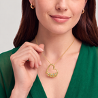 Collier cœur avec perles gravées