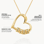 Collier cœur avec perles gravées