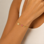 Collier avec initiale, pierre de naissance et signe du zodiaque
