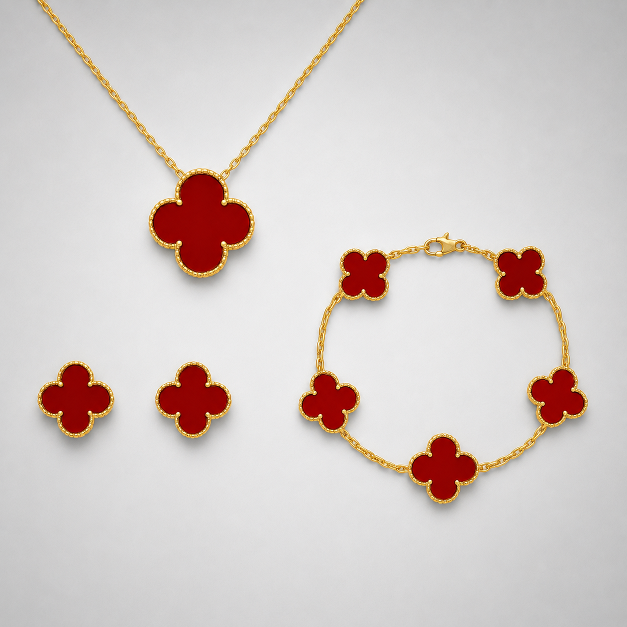 Ensemble de trèfle rouge