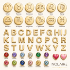 Initial Heart Necklace with Birthstone and Zodiac Sign
