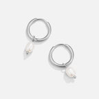 Freshwater Pearl Delphine Silver Hoop Earrings
