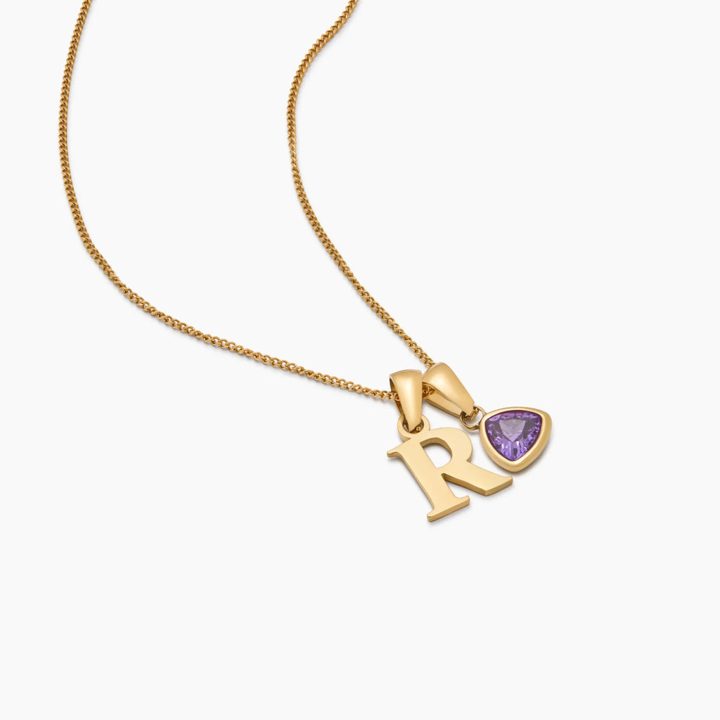 Collier Pendentif Pierre de Naissance Initiale
