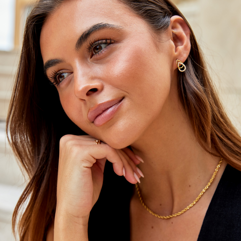 Sia Teardrop Link Earrings