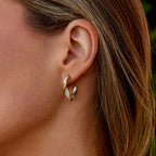 Pearl Twisting Hoop Earrings