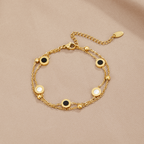 Onyx & White Stone Bracelet
