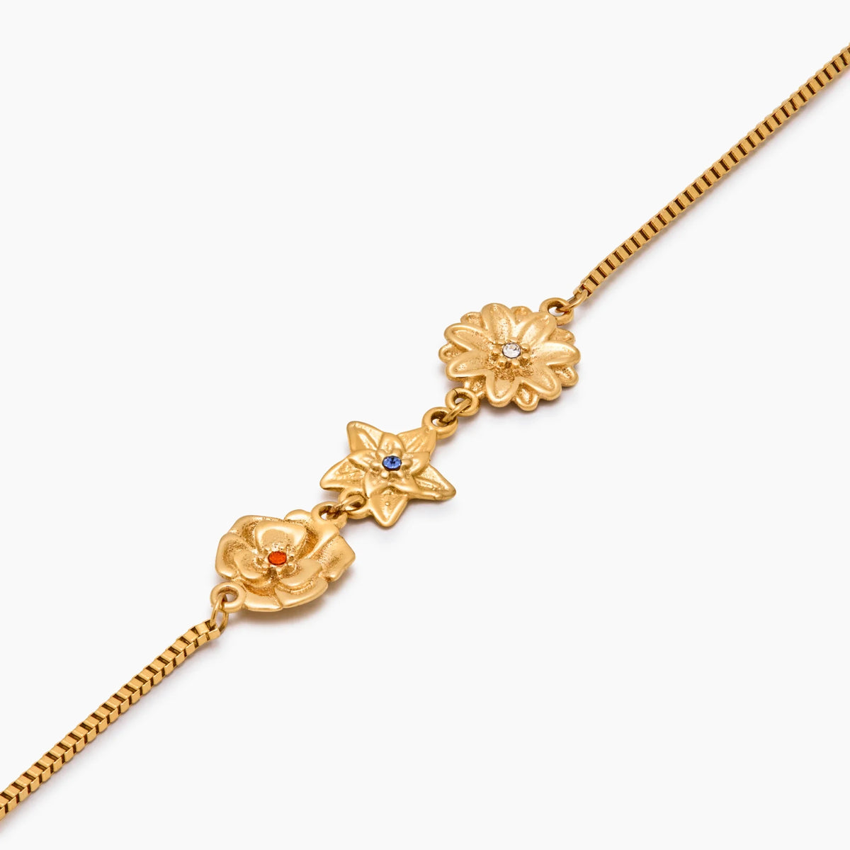 Bracelet à breloque fleur de naissance personnalisée