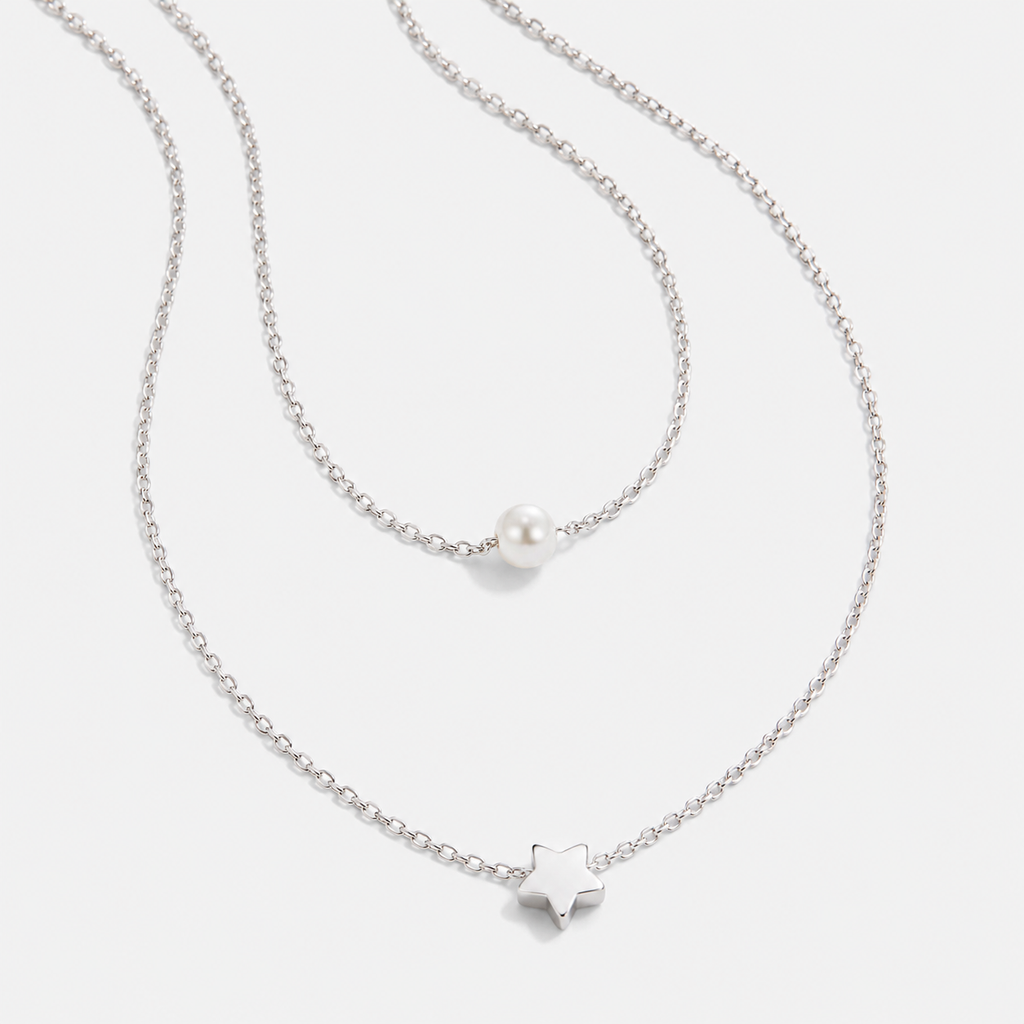 Noa Layered Silver Necklace