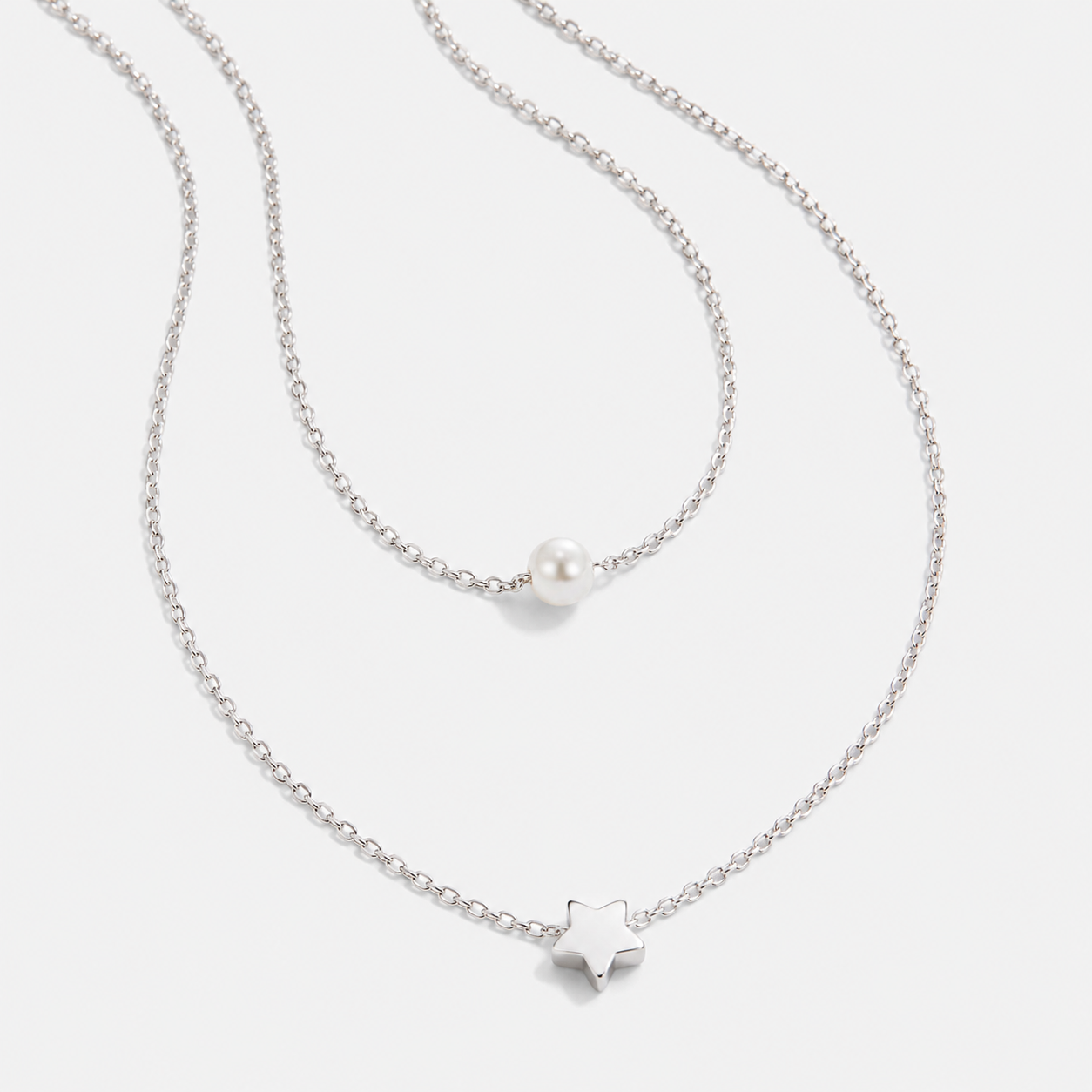 Noa Layered Silver Necklace