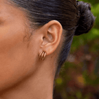 Violette Triple Gold Hoop Earrings