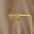 Violette Triple Gold Hoop Earrings