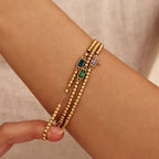 Bracelet pierre de naissance perlé or