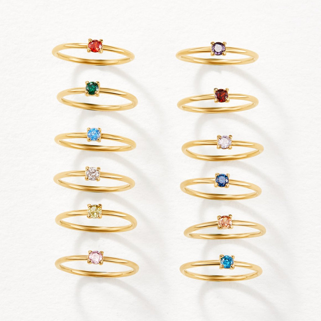 The Birthstone 18K Gold Rings