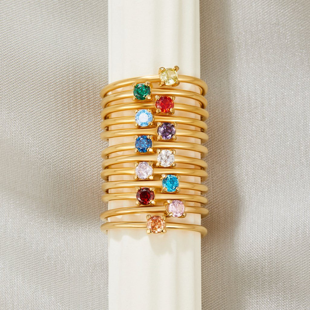 The Birthstone 18K Gold Rings