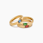 Bague anneau pierre de naissance taille baguette