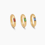 Bague anneau pierre de naissance taille baguette