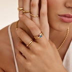 Bague anneau pierre de naissance taille baguette