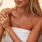 Blue Opal Teardrop Layered Necklace