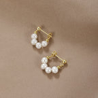 Brigitte Pearl Hoop Earrings