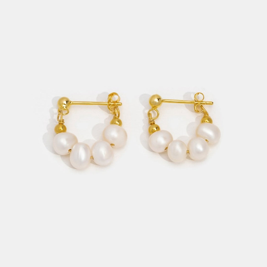 Brigitte Pearl Hoop Earrings
