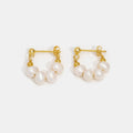 Brigitte Pearl Hoop Earrings