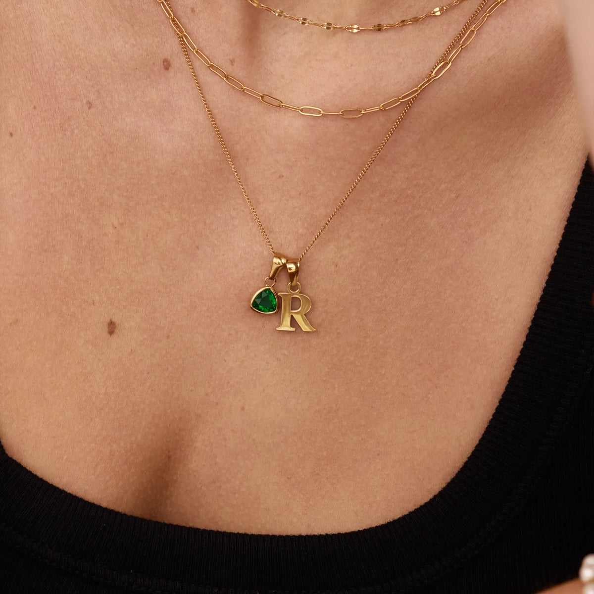 Collier Pendentif Pierre de Naissance Initiale