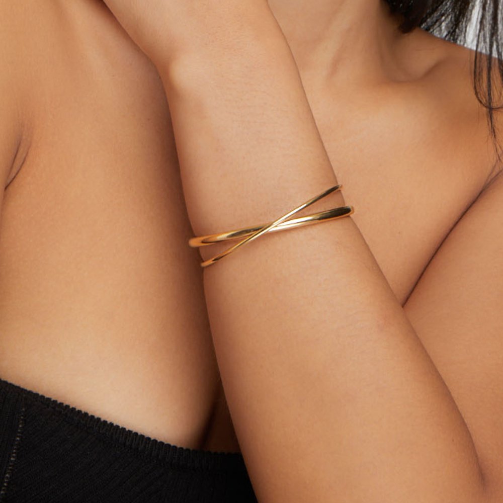 Jade Gold Twist Bracelet