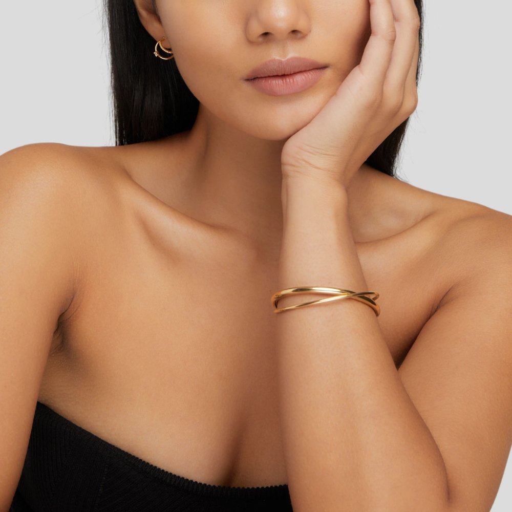Jade Gold Twist Bracelet