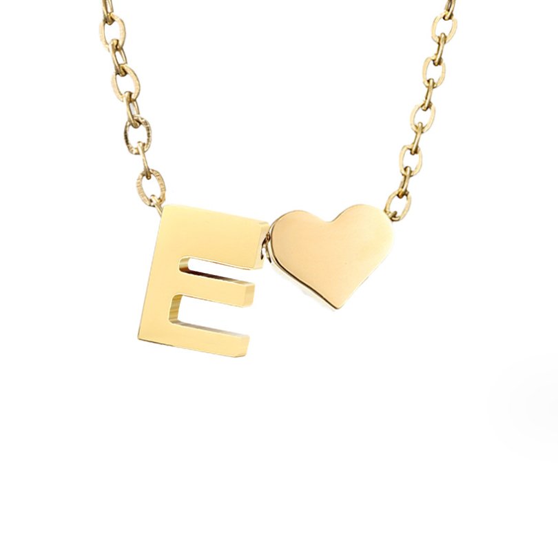 Original Heart & Letter Gold Necklace