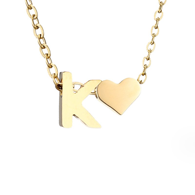 Original Heart & Letter Gold Necklace