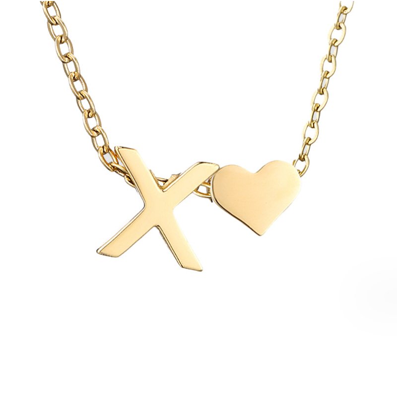 Original Heart & Letter Gold Necklace