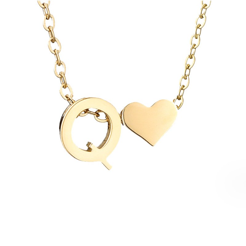 Original Heart & Letter Gold Necklace