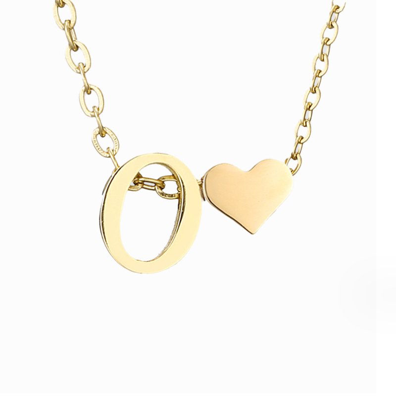 Original Heart & Letter Gold Necklace