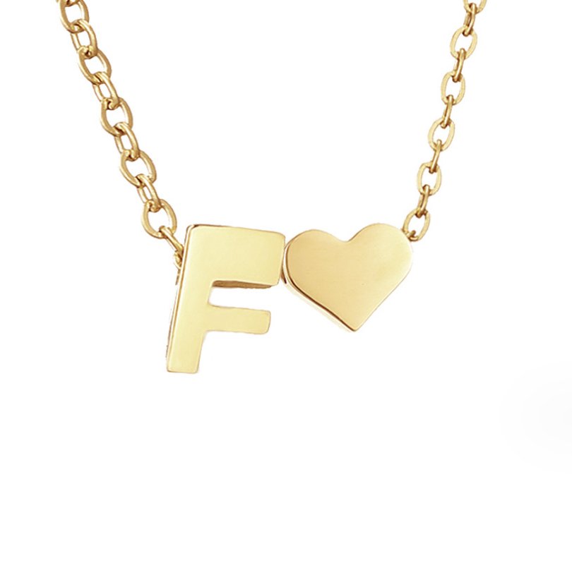 Original Heart & Letter Gold Necklace